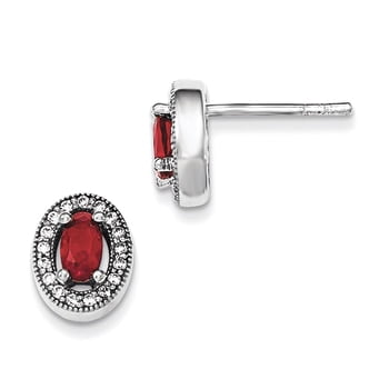 Lex & Lu Sterling Silver Garnet Locket Lex & Lu Sterling Silver Garnet Locket